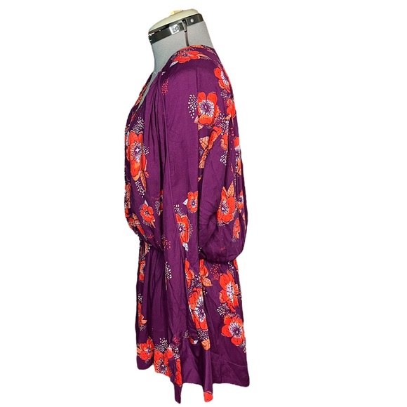 FREE People Tuscan Dream Tunic Floral Long Sleeve With Elastic Waistband Size S - Picture 4 of 11